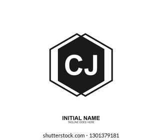 CJ C J Initial logo letter with minimalist concept vector