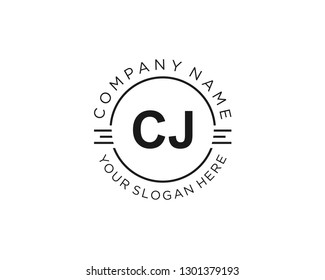 CJ C J Initial logo letter with minimalist concept vector