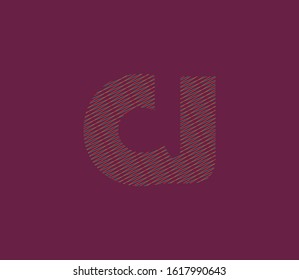 C&J, C J letters joint line logo vector, Abstract Typography letters