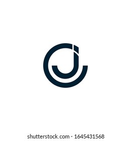 CJ circle logo design vector, modern graphic