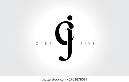 CJ  Elegant Serif Monogram Logo – Luxury Lowercase Typographic Lettermark for Modern Branding