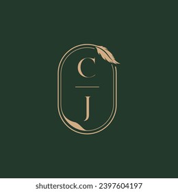 CJ feather concept wedding monogram logo design ideas as inspiration