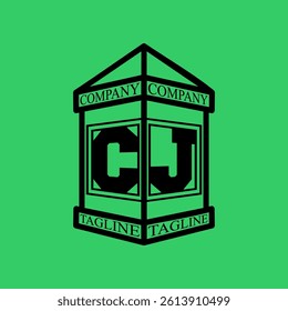 CJ Initial Explore this unique collection of alphabet house logos, featuring stylish letter combinations inside a geometric house outline. Perfect for branding