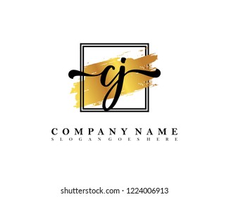 CJ Initial handwriting logo concept