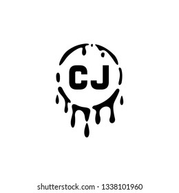 CJ  Initial Handwriting logo template vector