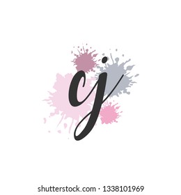 CJ  Initial Handwriting logo template vector