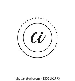 CJ  Initial Handwriting logo template vector