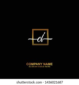 CJ Initial handwriting logo template vector