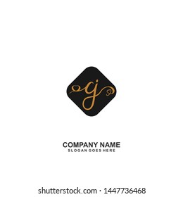 CJ Initial handwriting logo vector