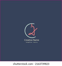 Cj Initial handwriting logo vector design