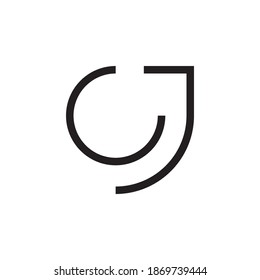 cj initial letter vector logo