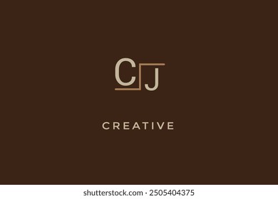 CJ initial modern elegant letters logo.
