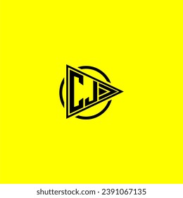 CJ initial monogram logo with triangle style design