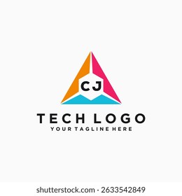 Iniciais do CJ Logotipo técnico Vetor Arte Ícones e Gráficos