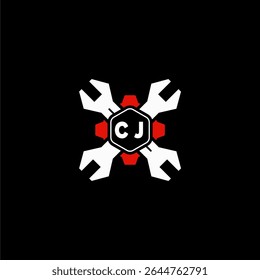 CJ Initials Vektor Stok Otomotif Logo Design