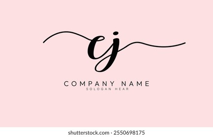 CJ C Initial Signature Logo Template Vektor