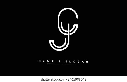 CJ, JC Abstract Letters Logo Monogram