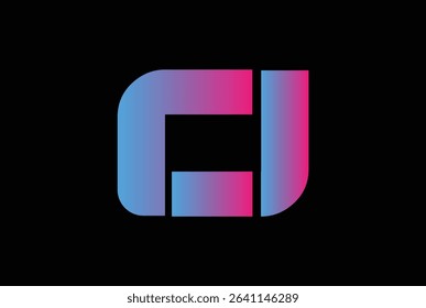 CJ JC initial letter logo vector with gradient color