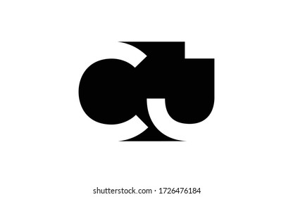Diseño de logotipo inicial de carta CJ o JC, plantilla de vector