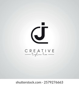 CJ JC Letter Modern Artistic Logo Design. Initial Based Vector Template.