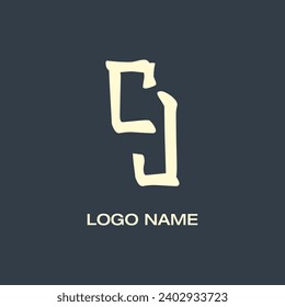 CJ letter abstract monogram initial letter logo design