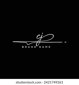 CJ letter beauty handwriting vector logo. 