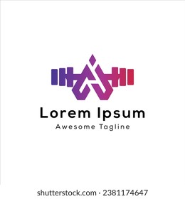 CJ letter logo design icon dumbbell shape