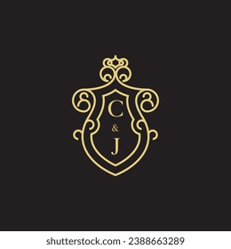 CJ line vintage initial logo in high quality professional design that will print well across any print media