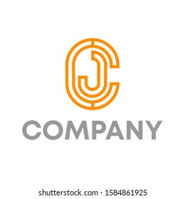 cj logo icon design template sign