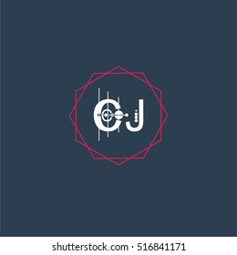 cj logo initial Letter, Abstract Polygonal Background Logo, design for Corporate Business Identity,flat icon Alphabet letter