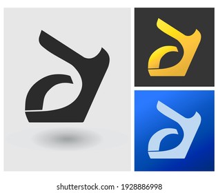 Marca de letra del logotipo de CJ diseño de zapatos de tacón alto forma