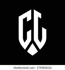 cj logo monogram with emblem shield style design template