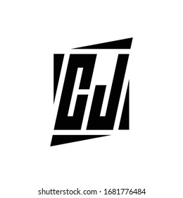 Monograma del logotipo CJ con plantilla de diseño de concepto de estilo moderno aislado en fondo blanco