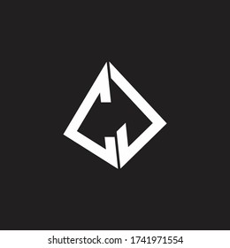 CJ Logo monogram with standout triangle shape ribbon design template