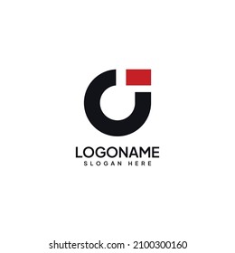 Plantilla de formato circular de Iniciales de Logotipo Mínimalista CJ