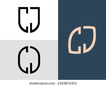 CJ diseño moderno de diseño de logotipo de letra inicial paquete vectorial. Será adecuado para qué empresa o nombre de marca inician esas iniciales.