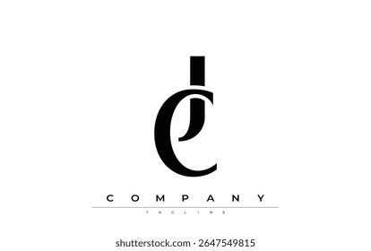 CJ Modern Initials Logo Design. Branding logo with stylized initials showcasing bold design and modern aesthetic. Ideal for professional business branding or creative projects focusing on minimalistic