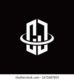 CJ-Monogramm-Logo im Hexagon-Stil, umgeben von einem Ring