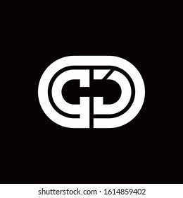 CJ monogram logo with an oval style on a black background	