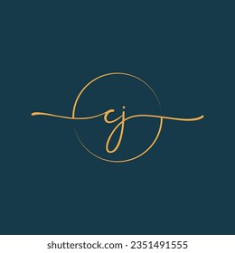 CJ Signature initial logo template vector ,Signature Logotype