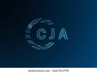 CJA low poly letter logo vector design. CJA lower poly logo design. CJA unique low poly logo design.