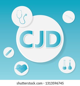 Concepto médico CJD (Creutzfeldtâ€"Enfermedad de Jakob)- ilustración vectorial