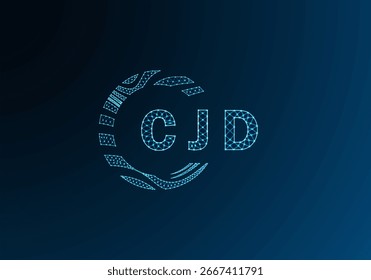 CJD Low-Poly-Buchstaben-Logo, Vektordesign. CJD Logodesign mit niedrigem Poly. CJD einzigartiges Low-Poly-Logo-Design.