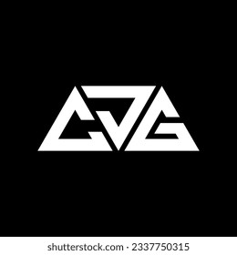CJG triangle letter logo design with triangle shape. CJG triangle logo design monogram. CJG triangle vector logo template with red color. CJG triangular logo Simple, Elegant, and Luxurious design.