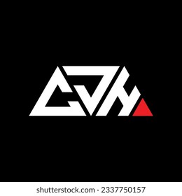 Diseño del logotipo de la letra del triángulo CJH con forma de triángulo. Monograma de diseño del logotipo del triángulo CJH. Plantilla de logotipo vectorial de triángulo CJH con color rojo. Logo triangular CJH Diseño sencillo, elegante y lujoso.
