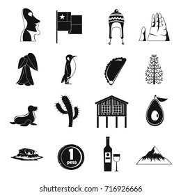 Cjile travel icons set. Simple illustration of 16 Cjile travel vector icons for web