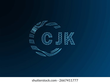 Diseño de Vector de logotipo de letra poli baja CJK. Diseño de logotipo de poliéster inferior CJK. CJK diseño único de logotipo de baja poli.