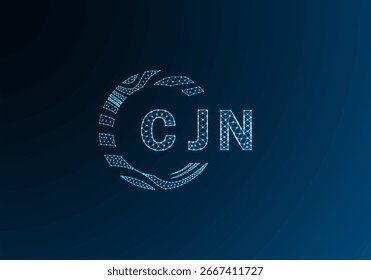 Diseño de Vector de logotipo de letra polivinílica baja CJN. Diseño de logotipo de poliéster inferior de CJN. Diseño único del logotipo de CJN low poly.
