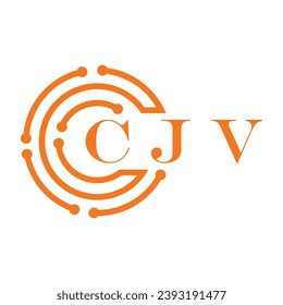Diseño de letras CJV. Diseño del logotipo de la tecnología de letras CJV sobre fondo blanco. Diseño del logotipo de Monograma CJV para emprendedores y empresas