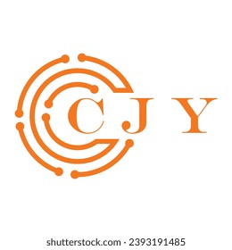 CJY letter design. CJY letter technology logo design on white background. CJY Monogram logo design for entrepreneur and business